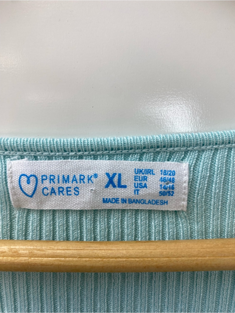 Primark Light Blue Ribbed V-Neck Button Cardigan - Picture 2 of 5